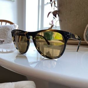 Oliver Peoples Daddy B brown tortoise polarized sunglasses great condition